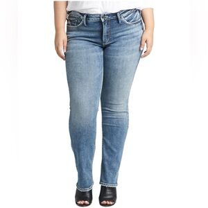 Silver Jeans Curvy Suki Mid Rise Straight Leg Jeans - Plus Size 16W